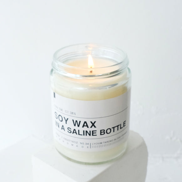 Soy Wax in a Saline Bottle