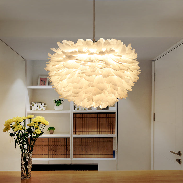Manrique Unique Geometric Pendant with Feather Accents
