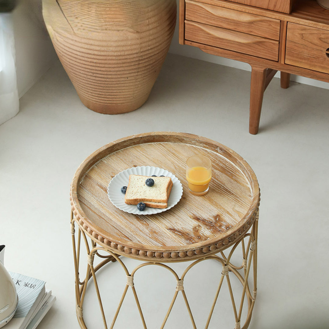 Herdis Rattan Round Side Table