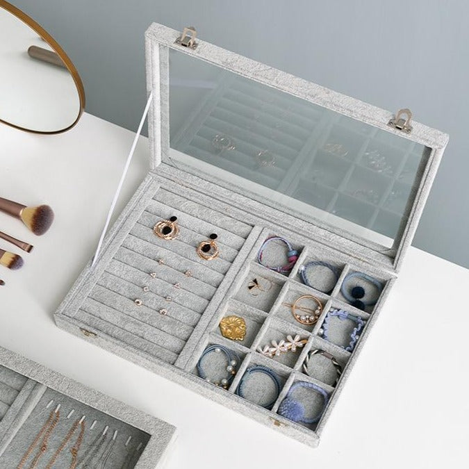 Faux Glass Top Jewelry Box