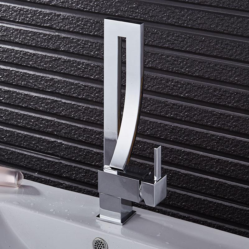 RAYMOND Modern Black Curved Waterfall Faucet