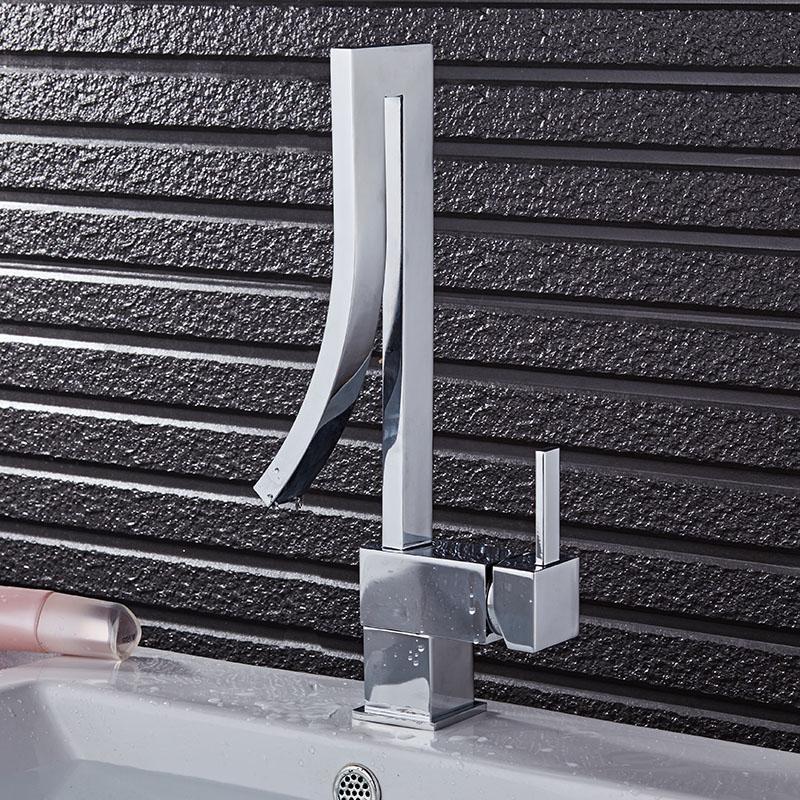 REMY Modern Gold/Silver Curved Waterfall Faucet