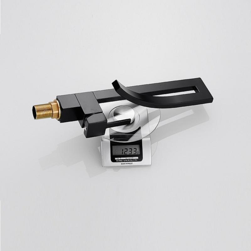 RAYMOND Modern Black Curved Waterfall Faucet