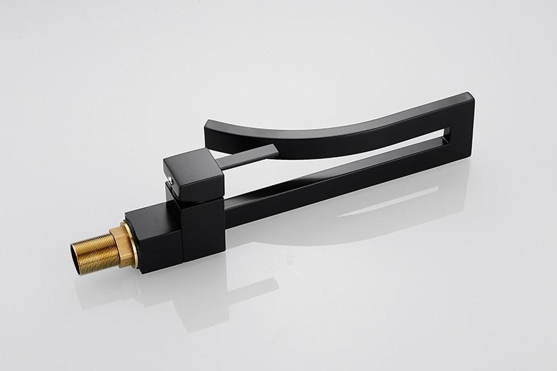 RAYMOND Modern Black Curved Waterfall Faucet