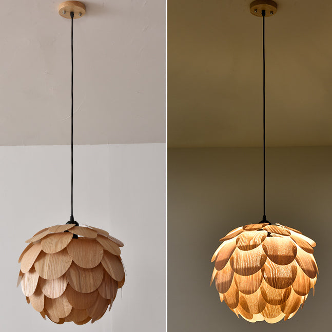 Ofunato Single Globe Pendant with Scale Accents