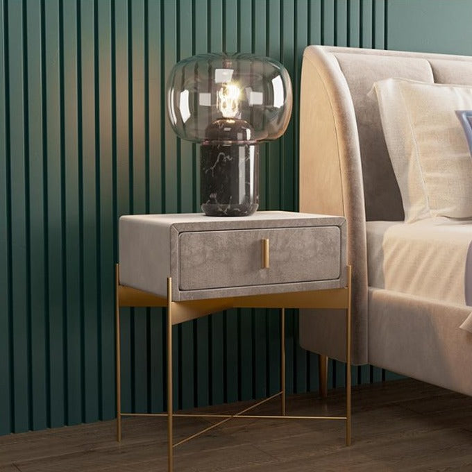 Capra 1 - Drawer Velvet Nightstand