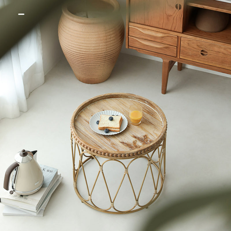 Herdis Rattan Round Side Table