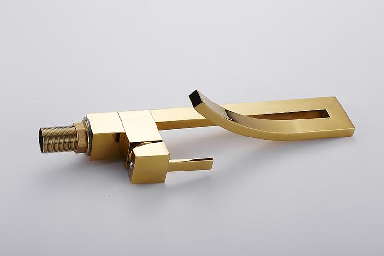 REMY Modern Gold/Silver Curved Waterfall Faucet