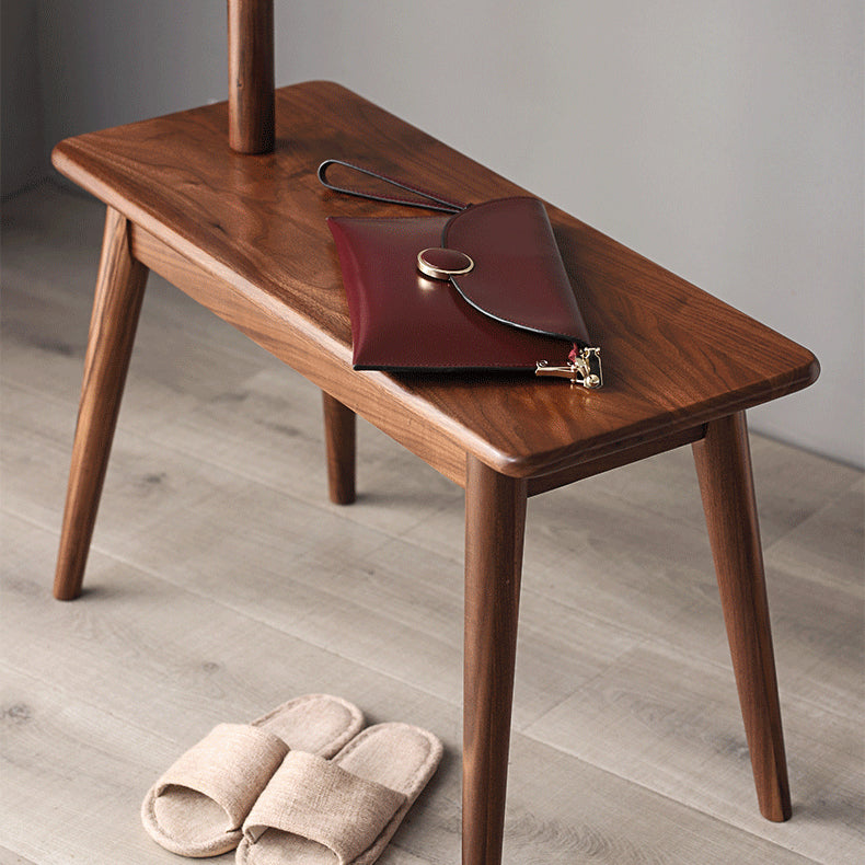 Toups Solid Wood Coat Rack with Shoe Stool