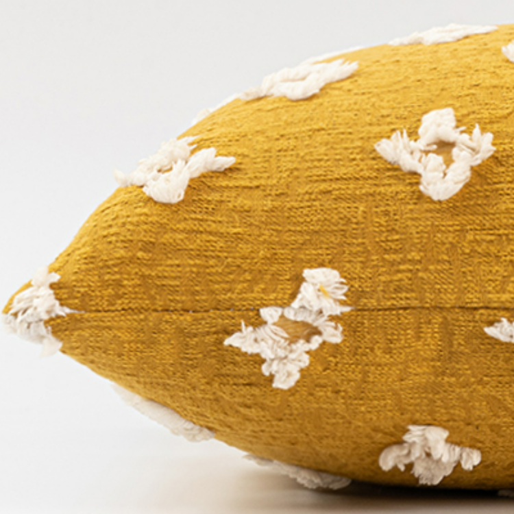 Vilen Yellow Jacquard Throw Pillow