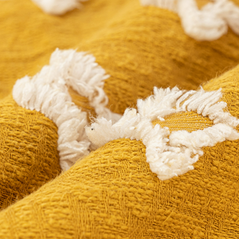 Vilen Yellow Jacquard Throw Pillow