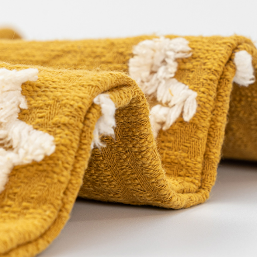 Vilen Yellow Jacquard Throw Pillow