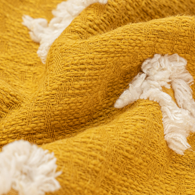Vilen Yellow Jacquard Throw Pillow