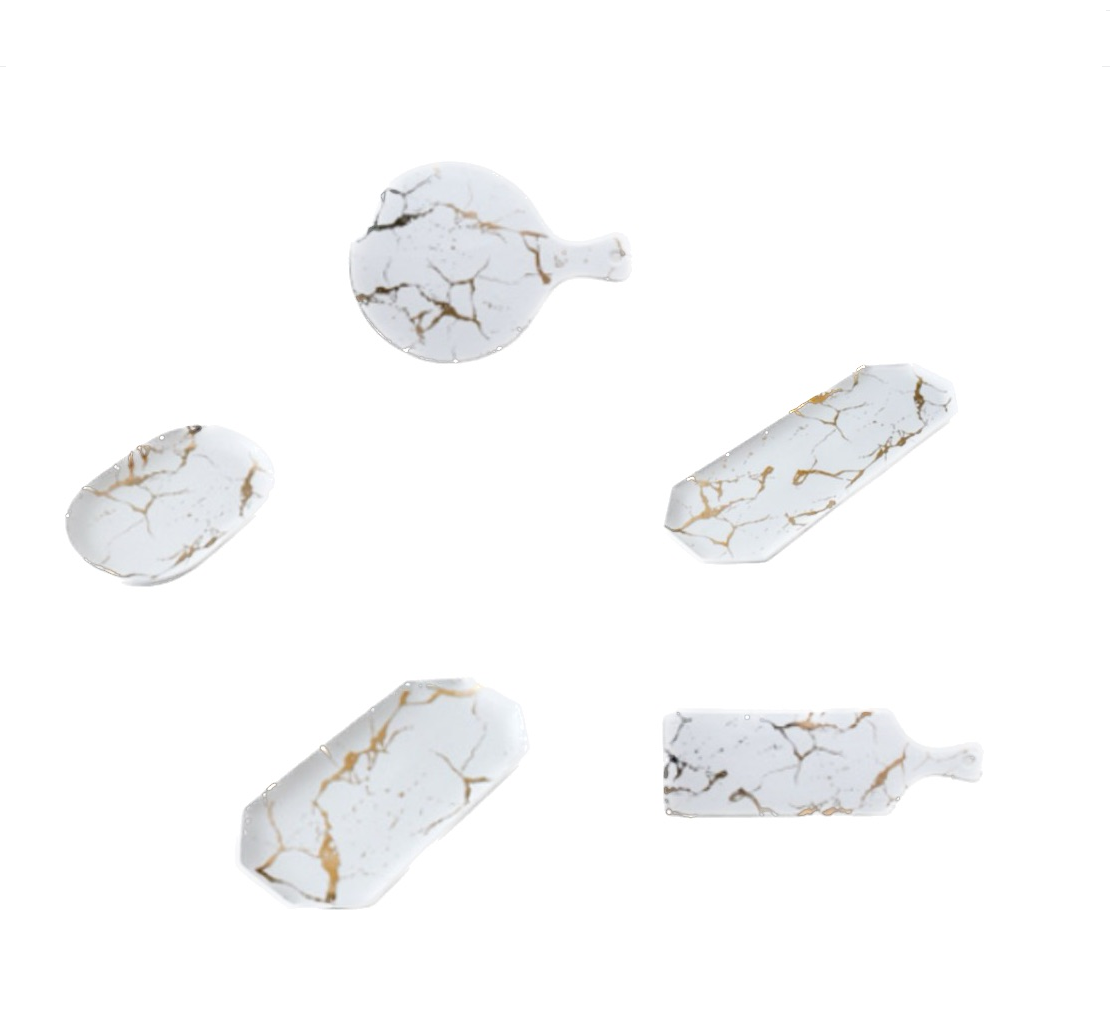 Quincy Marble Ceramic Sushi Plate