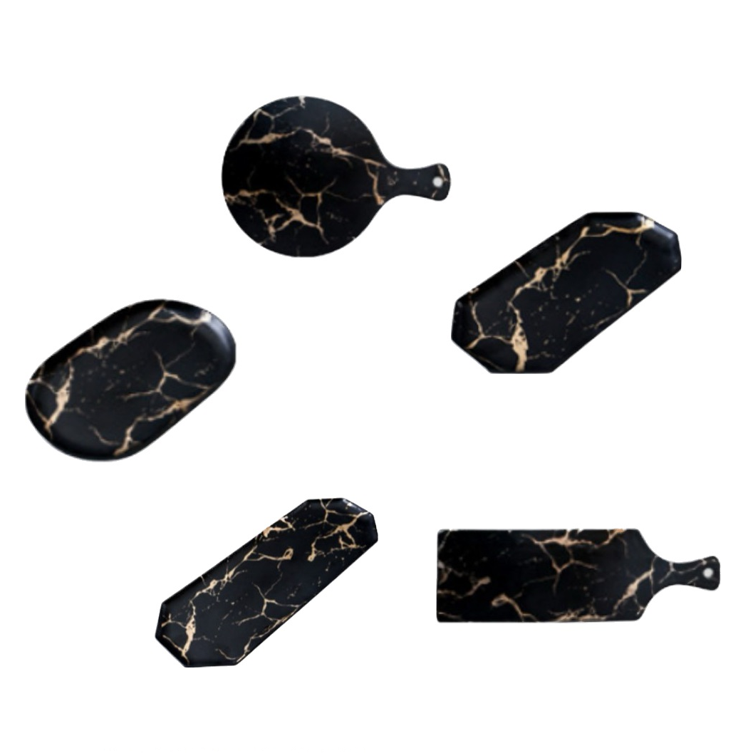 Quincy Marble Ceramic Sushi Plate