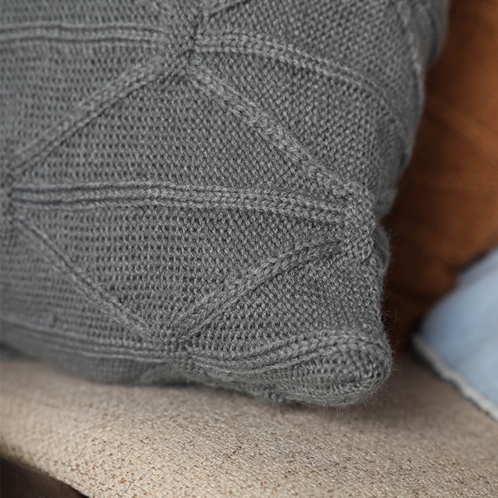 Modern Knitted Throw Pillow