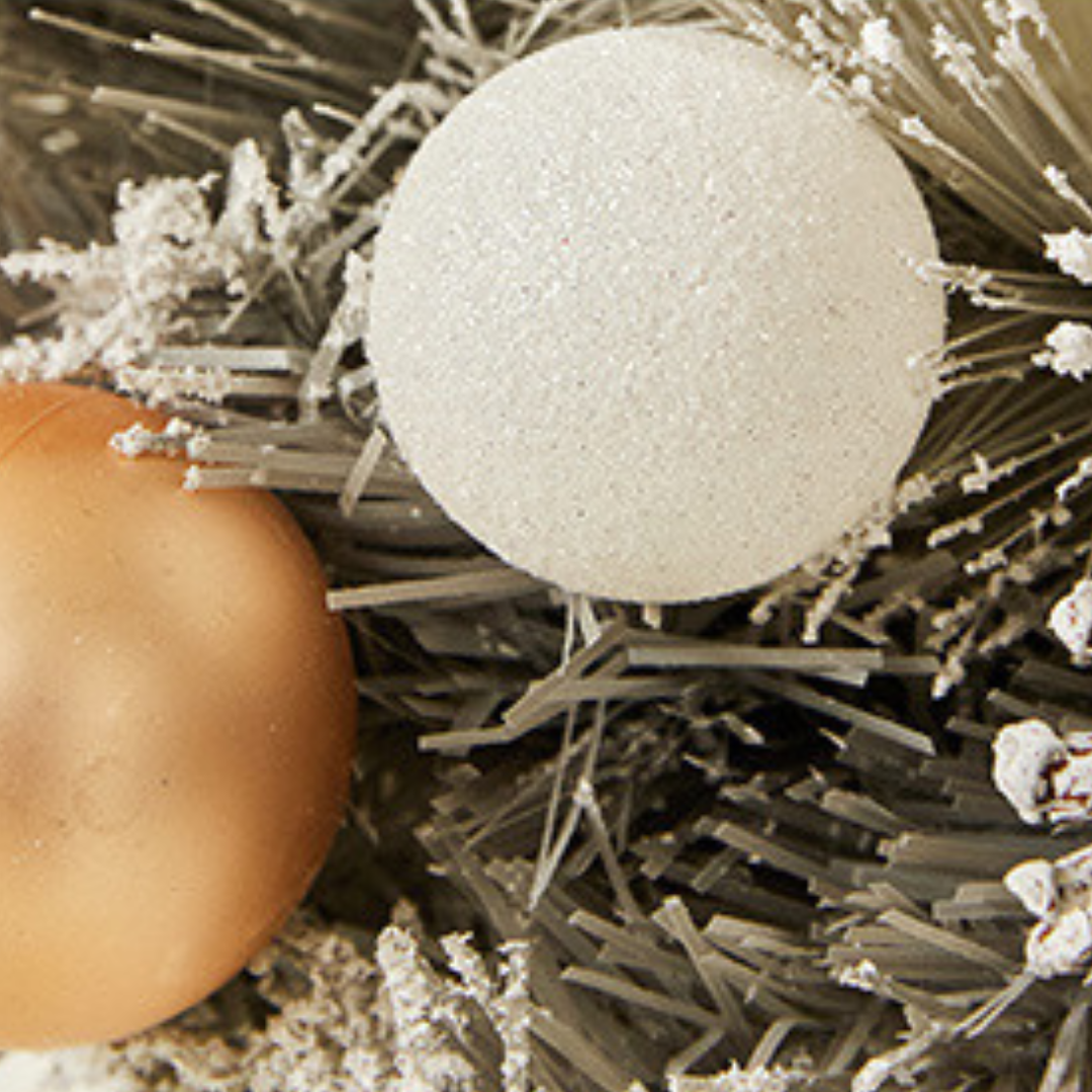 Christmas Ornaments & Pine Wreath