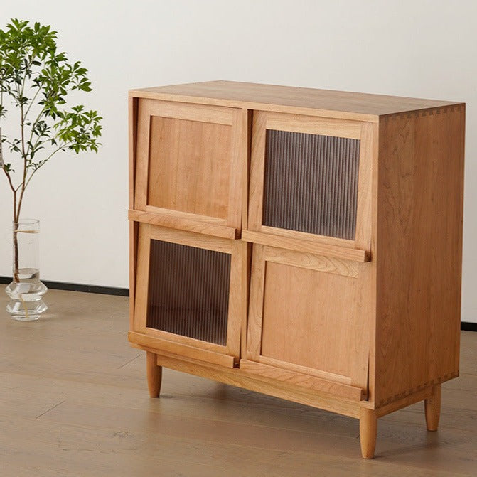 Shaelyn Wood Bookcase with Tilt Up Door
