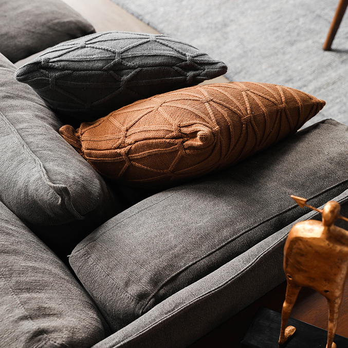 Modern Knitted Throw Pillow