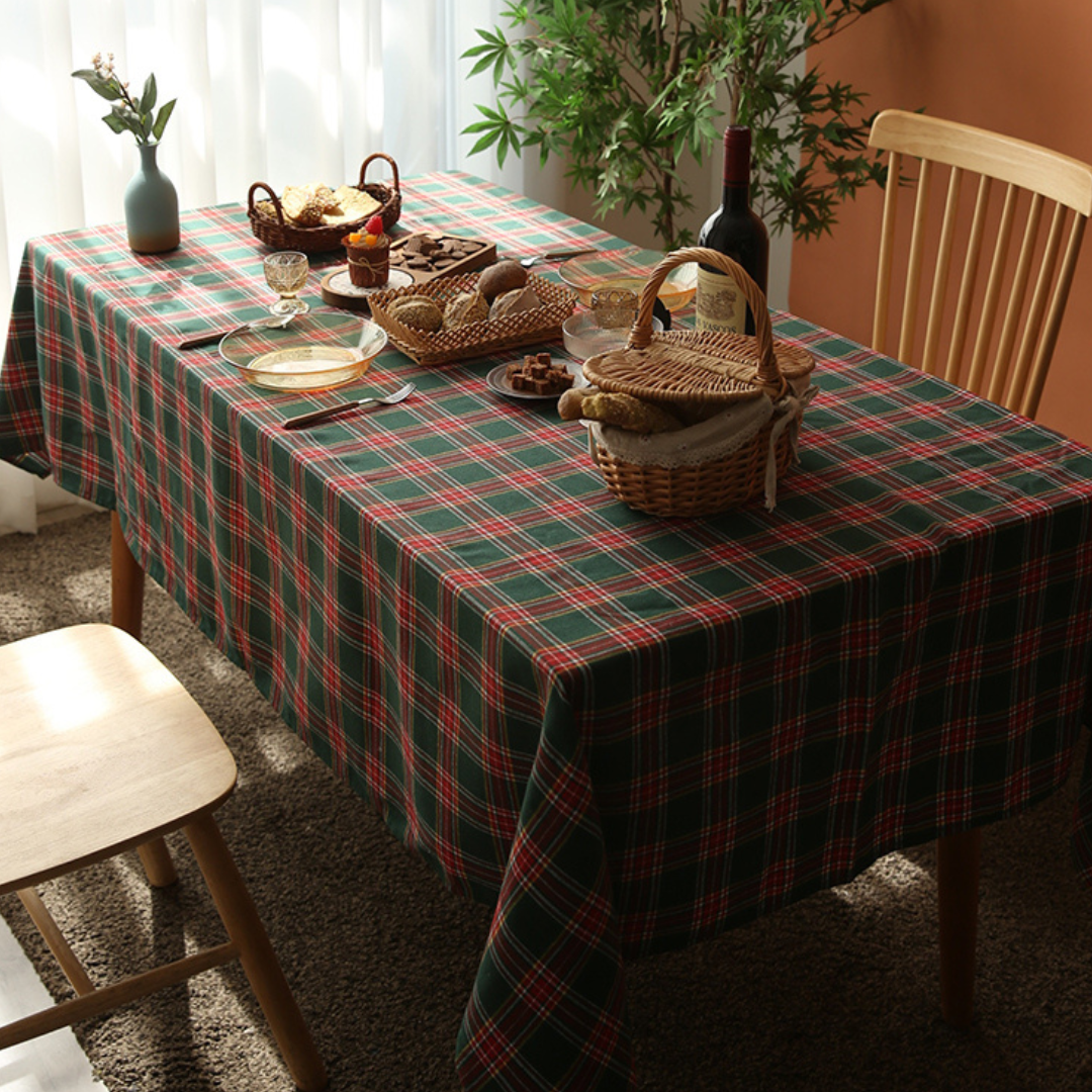 Gingham Christmas Tablecloth