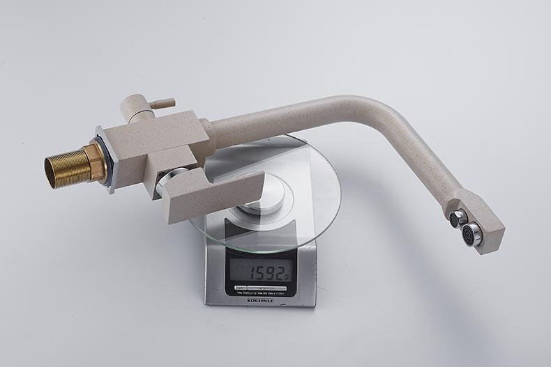 ENZO Minimalist Matte Nude Flat Double Faucet