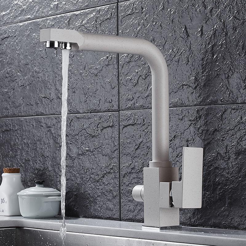 ENZO Minimalist Matte Nude Flat Double Faucet
