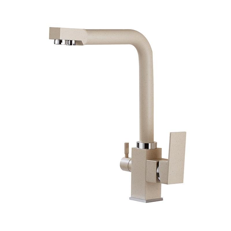 ENZO Minimalist Matte Nude Flat Double Faucet