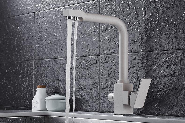 ENZO Minimalist Matte Nude Flat Double Faucet
