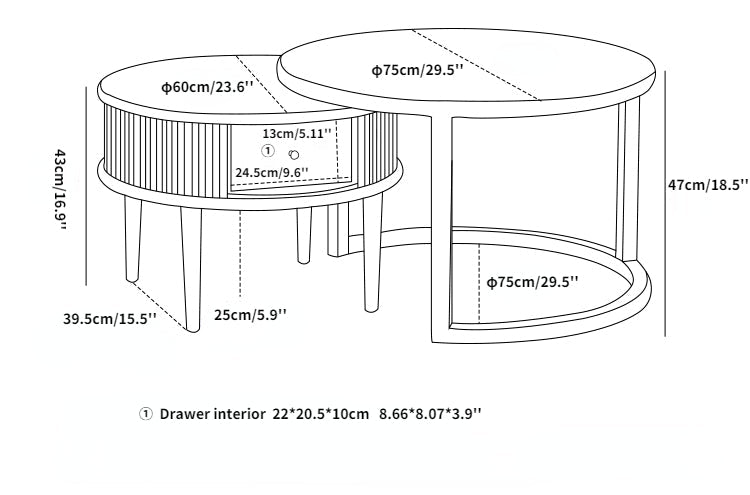 Shannon Round Coffee Table Set