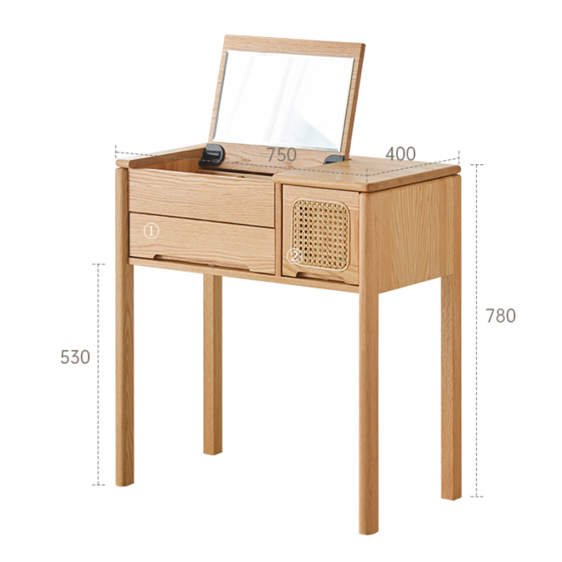 Freya Solid Wood Vanity Table & Stool