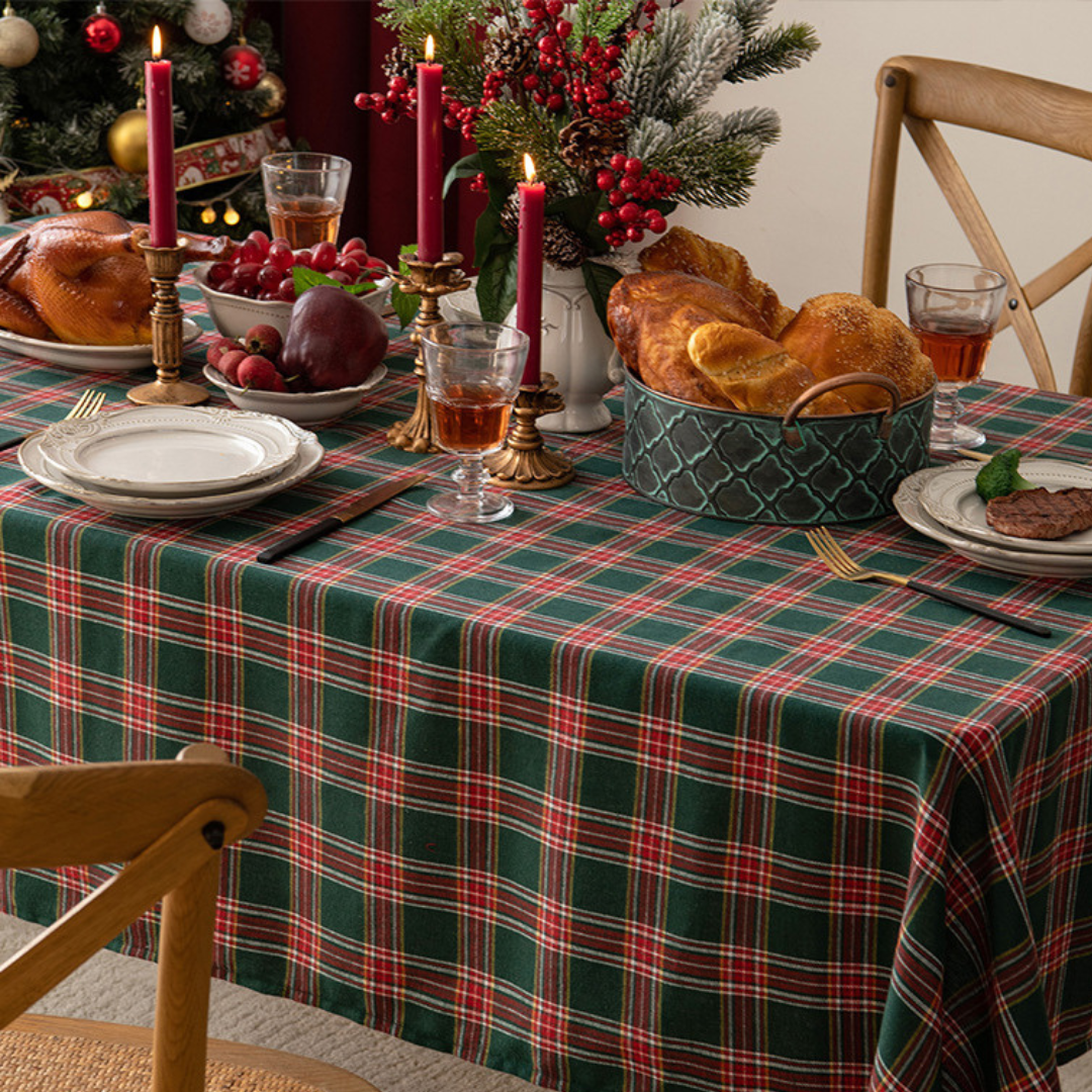 Gingham Christmas Tablecloth