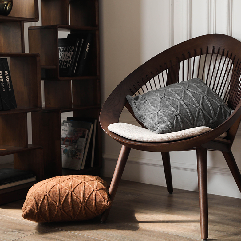 Modern Knitted Throw Pillow