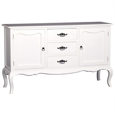French 155cm Buffet Sideboard Table Linda Solid Timber 2 Door 3 Drawer  - White Colour FCF688SB-203-FP-WH_1