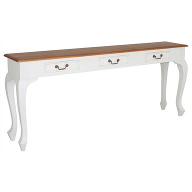 French Console 3 Drawer 180cm Sofa Table Solid Timber - White Natural FCF688ST-003-QA-WR_1