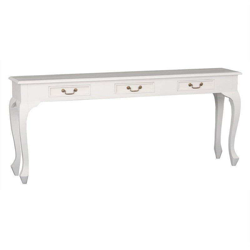 French Console Table Jennifer Solid Timber 3 Drawer 180cm Sofa Table - White FCF688ST-003-QA-WH_1