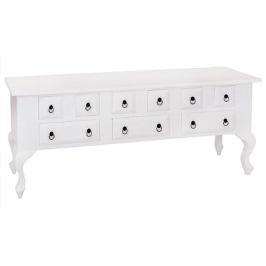 French Console Table Jennifer Solid Timber 9 Drawer 180cm Sofa Table - White Colour FCF688ST-009-QA-WH_1