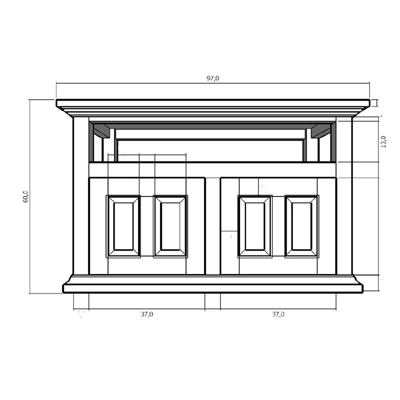 French TV Console Unit Tasha Timber 2 Door 97cm