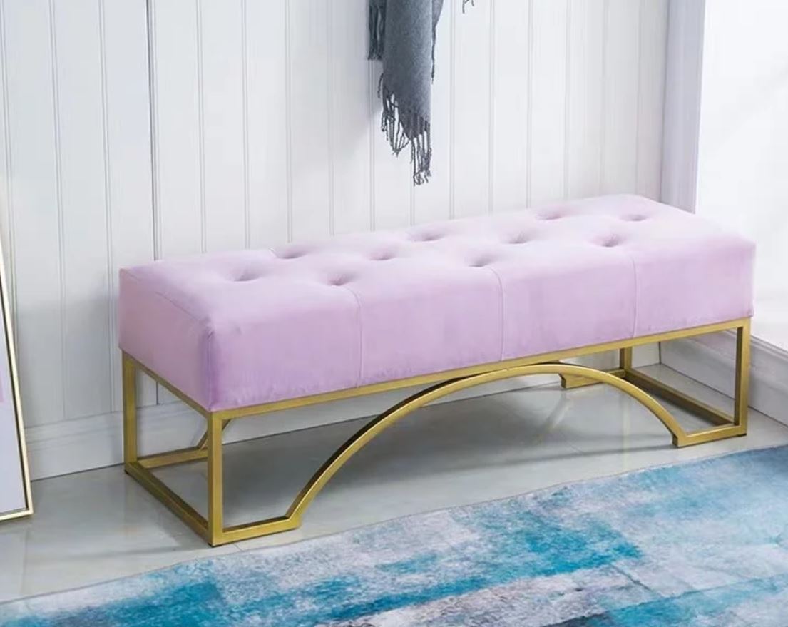 HUGO Victorian Velvet Ottoman Bench