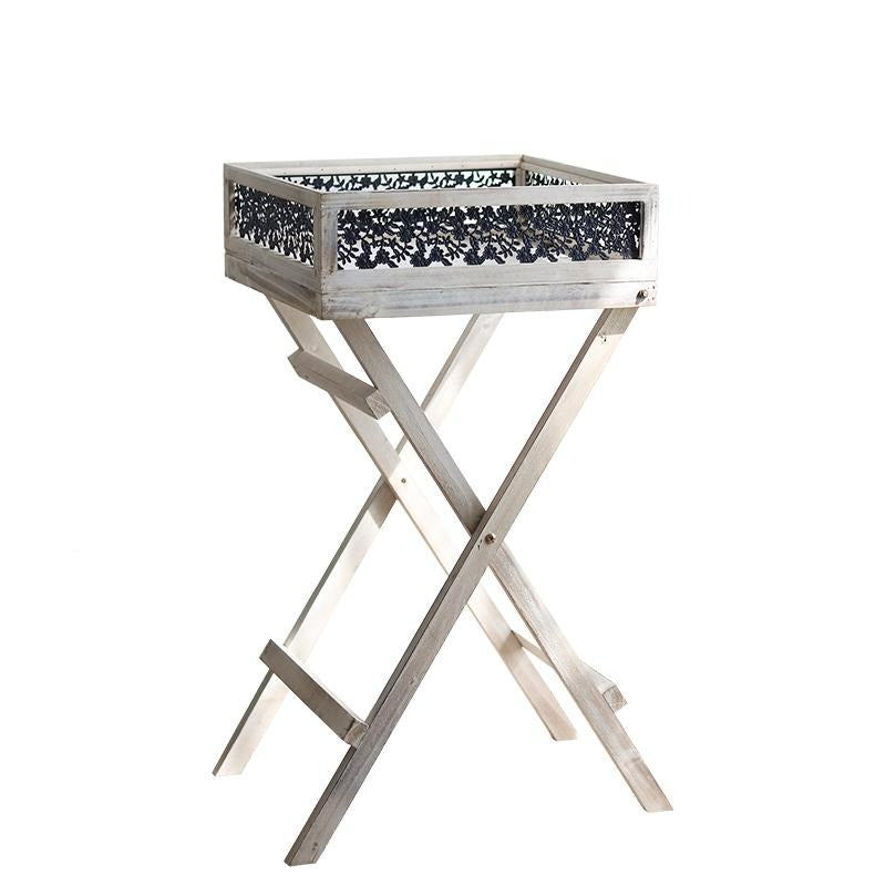 Khajag Foldable Double-Shelf Plant Stand