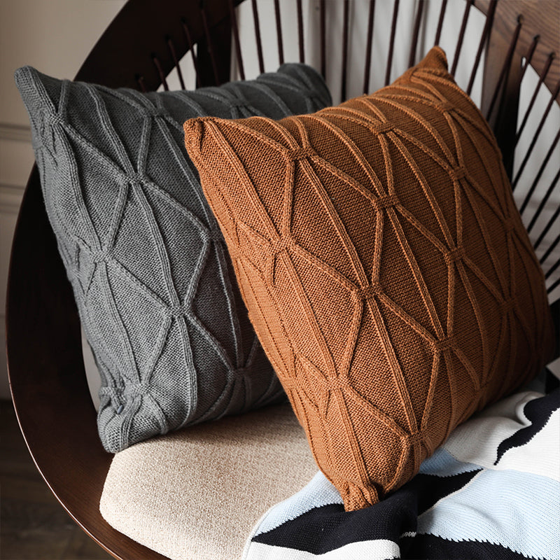 Modern Knitted Throw Pillow
