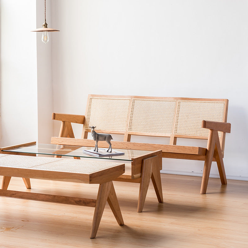 Atticus Rattan Bench & Ottoman
