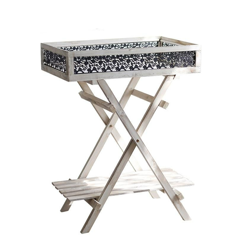 Khajag Foldable Double-Shelf Plant Stand