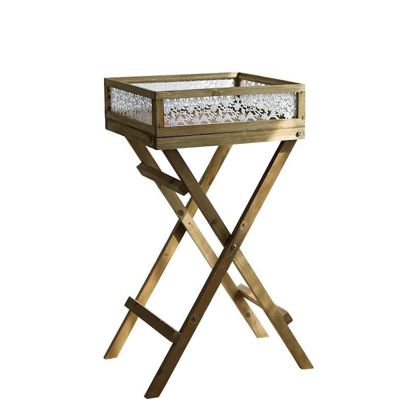 Khajag Foldable Double-Shelf Plant Stand