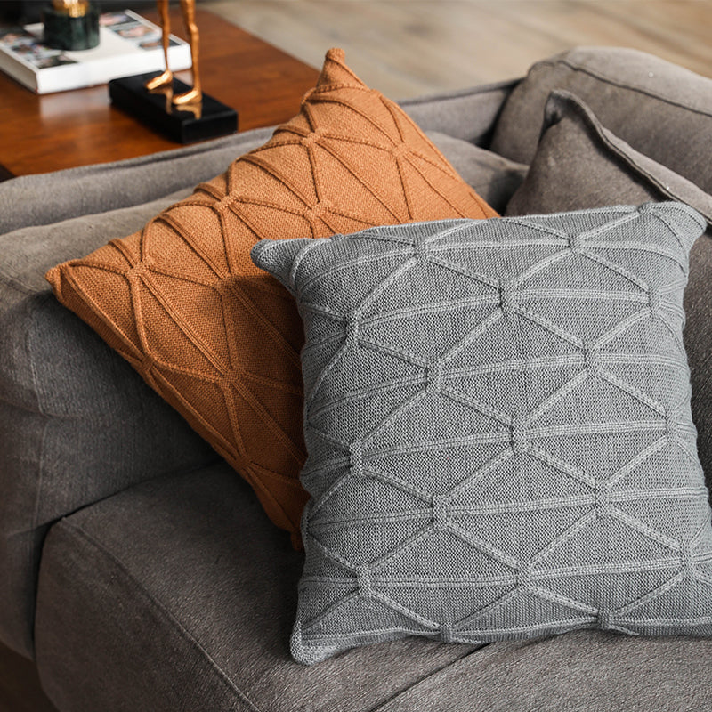 Modern Knitted Throw Pillow