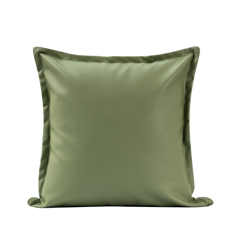 Yara Avocado Leather Throw Pillow