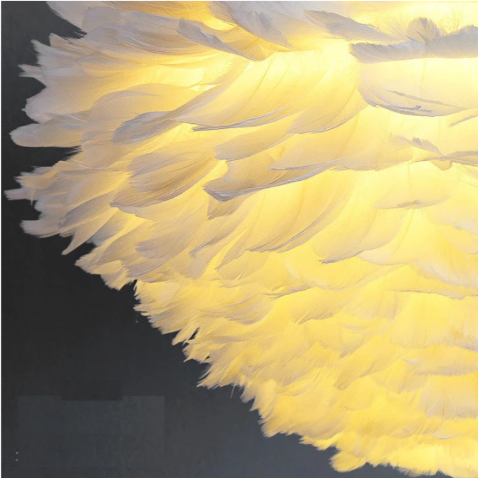 Manrique Unique Geometric Pendant with Feather Accents