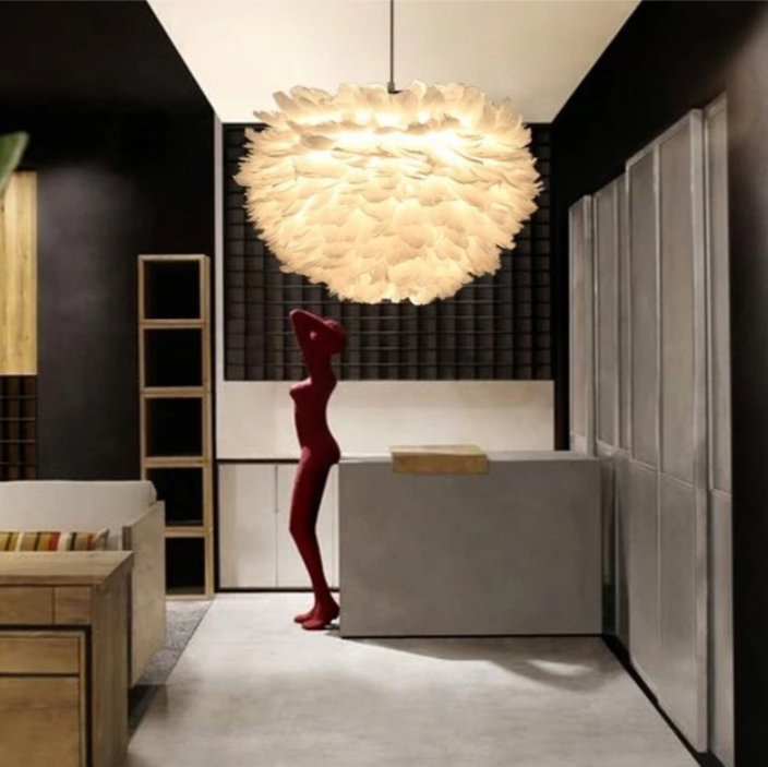 Manrique Unique Geometric Pendant with Feather Accents