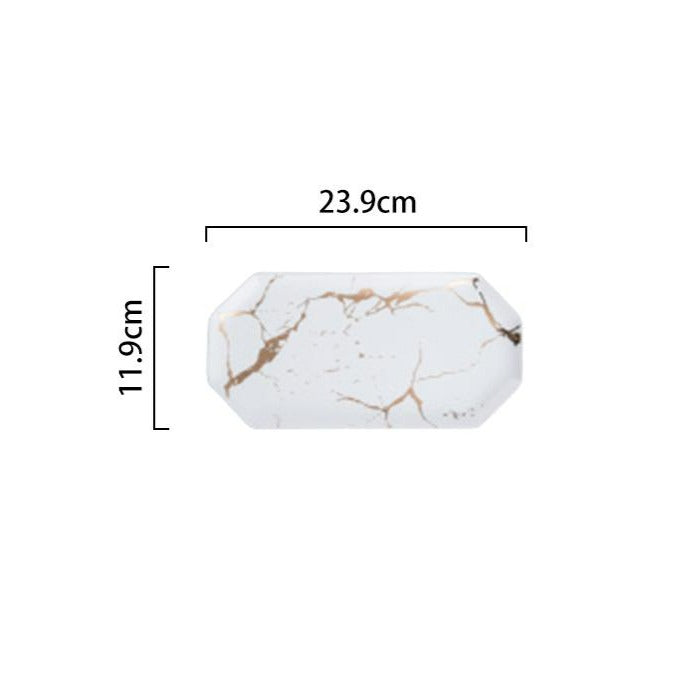 Quincy Marble Ceramic Sushi Plate