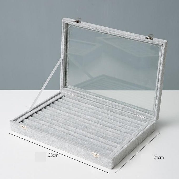 Faux Glass Top Jewelry Box