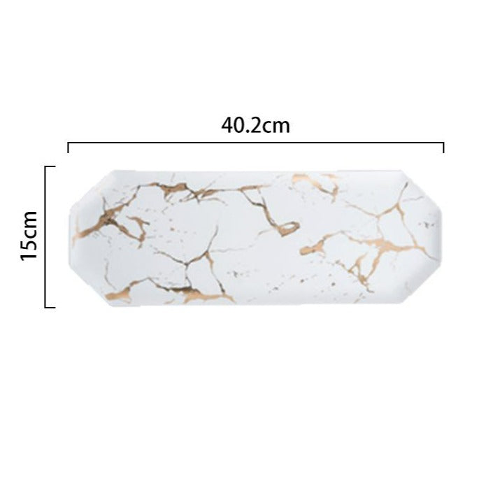 Quincy Marble Ceramic Sushi Plate